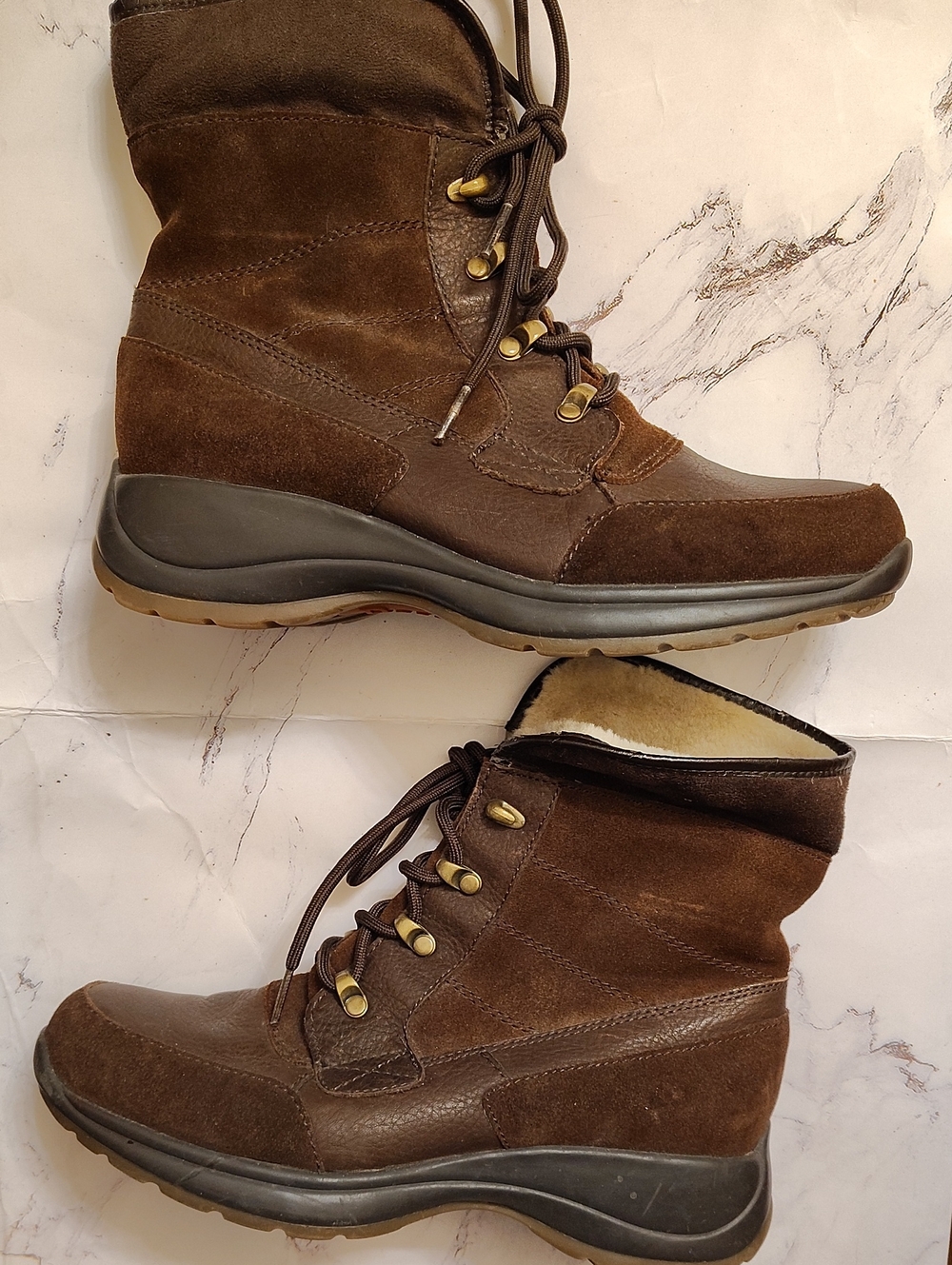 Bass Brown Suede Lace-Up Men's Warm-Lined Boots